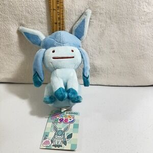Pokemon Center Transforming Ditto Glaceon Plush 6" Rare 2018 US Seller!